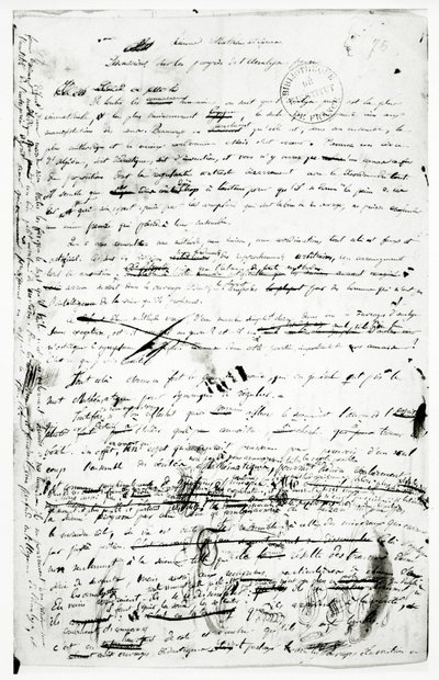 Manuscript over de vooruitgang in zuivere analyse door Evariste Galois